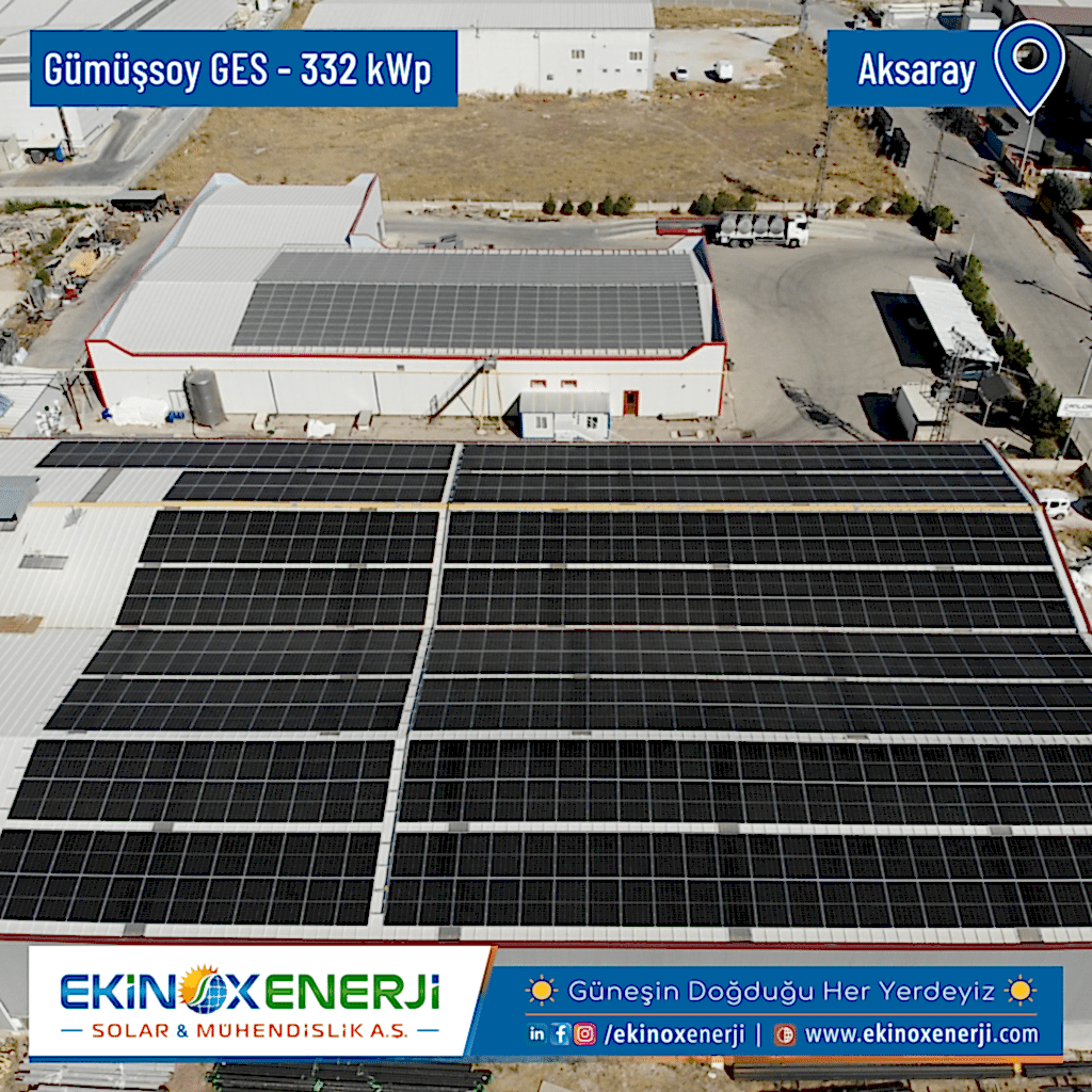 Aksaray ili Erenler OSB de faaliyet gösteren Gümüşsoy firmasının fabrika çatısına güneş enerji santrali kurulumumuz tamamlanarak devreye alınmıştır.